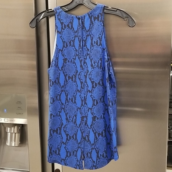 💕ALC💕 Anise Snakeskin Print Crepe Tank Top Blue 2 NWT - Picture 13 of 16